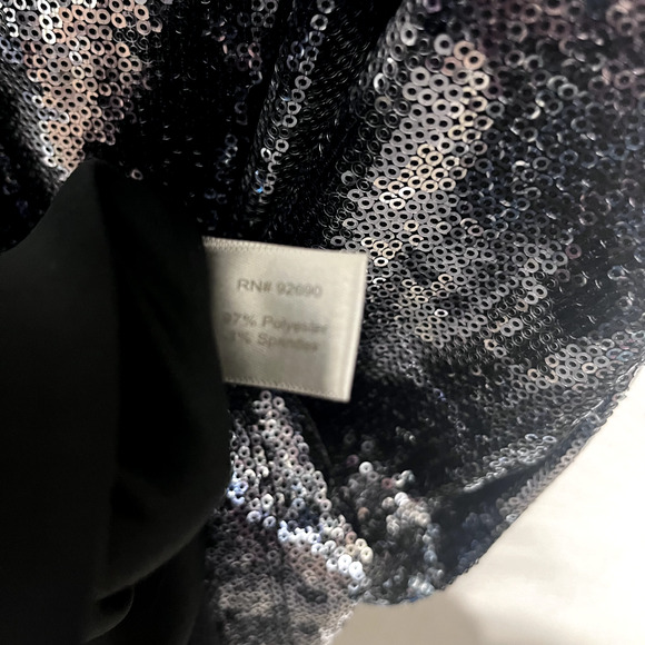 Boston Proper Andrea Behar Mini Dress Black Grey all over Sequins NYE sz M - Picture 6 of 8